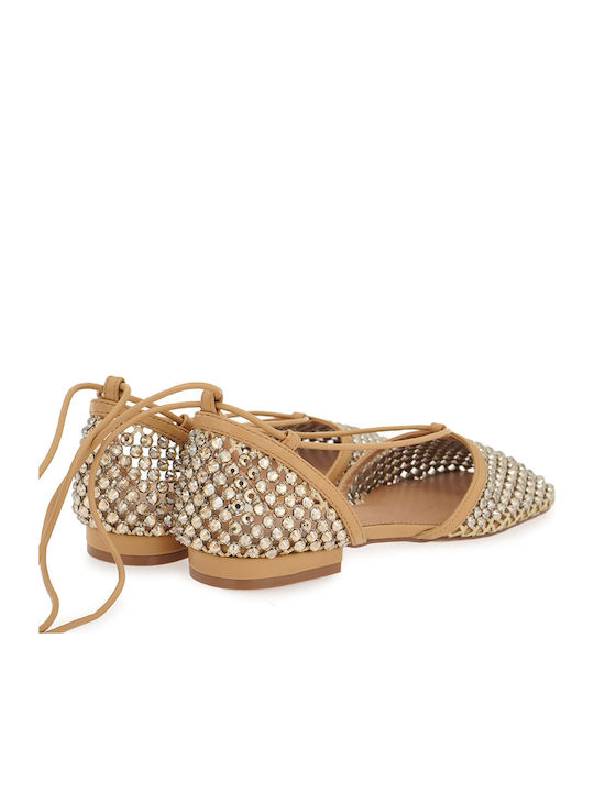 Women's Ballerina Shoes In Gold Colour