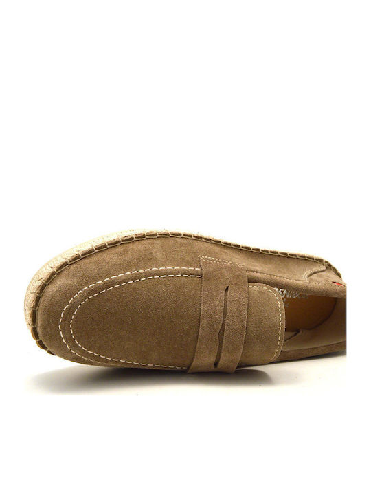 Suede Herren Espadrilles in Beige Farbe