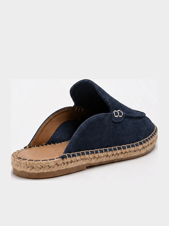 Leather Men's Espadrilles in Blue Colour