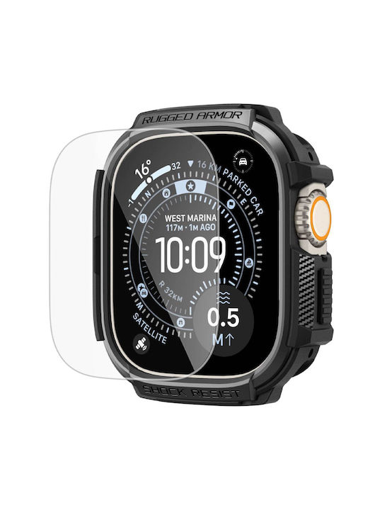 Spigen Spigen Rugged Armor & Tempered Glass Apple Watch Ultra 1 2 3 49 Mm Matte Black Spigen Spigen Rugged Armor & Tempered Glass Apple Watch Ultra 1 2 3 49 Mm Matte Black