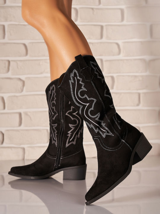 Wildleder Damenstiefel Schwarz