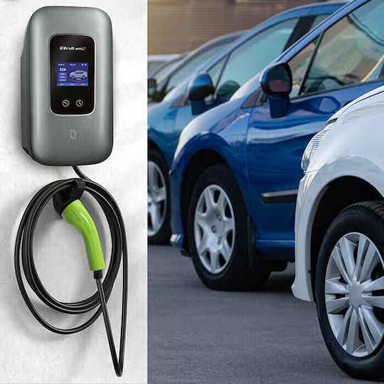 Qoltec Wall Mounted Three-Phase Charging Station 22kW with Built-in Cable Type 2