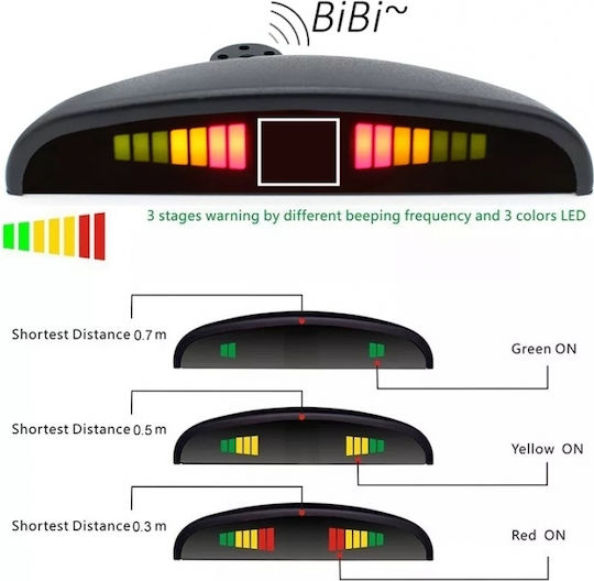 Car Parking System with Screen and 4 Sensors in Silver Color