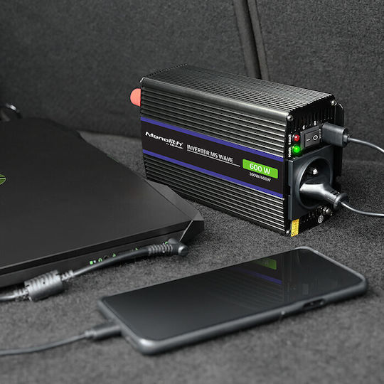 Qoltec Inverter Αυτοκινήτου Τροποποιημένου Ημιτόνου για Μετατροπή 12V DC σε 230V AC