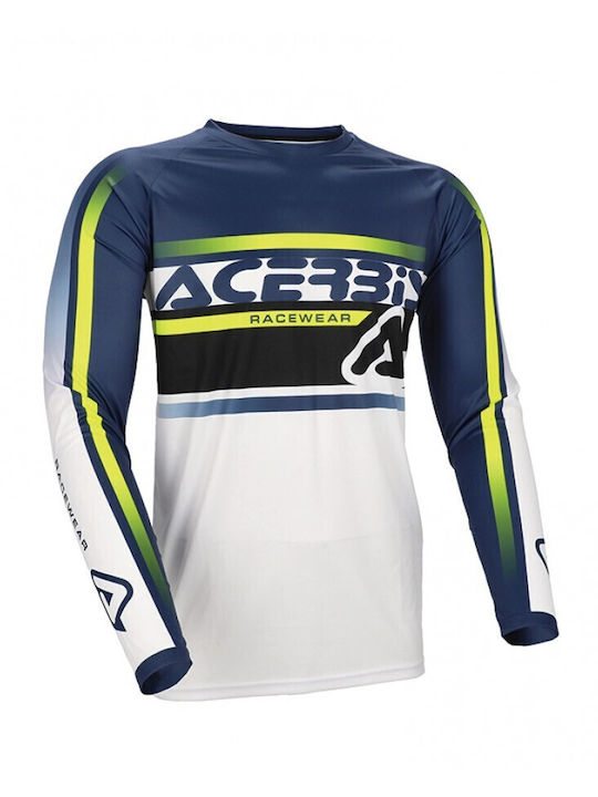 Acerbis Men's Riding Jersey Motocross Long-sleeved Blue/Yellow