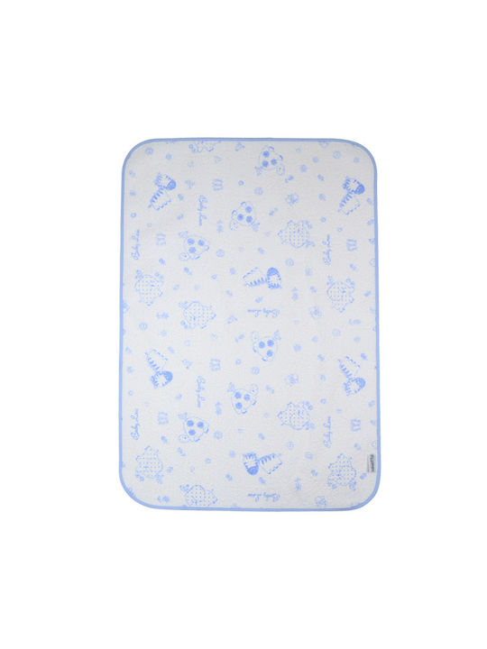 Burp Cloth 35x56cm White Animals Blue Edging Ninetta Bebe