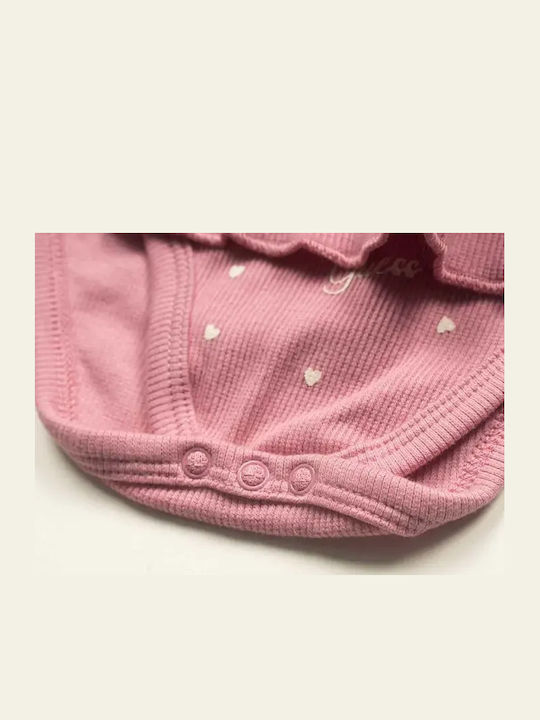 Guess Baby Bodysuit Set Long-Sleeved with Pants Pink 2pcs