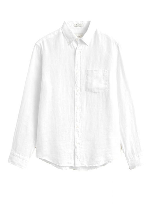Short Sleeve Linen Shirt White