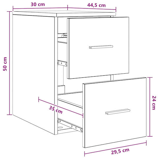 vidaXL Ντουλάπι Μπάνιου 30x44.5x50cm Γκρι
