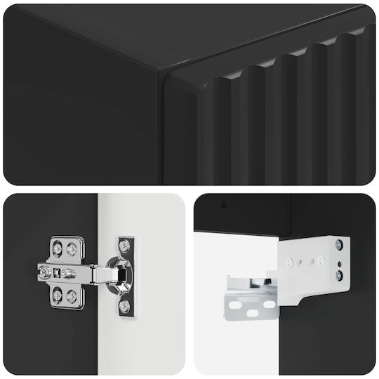 vidaXL Bathroom Cabinet 33x34.5x60cm Black