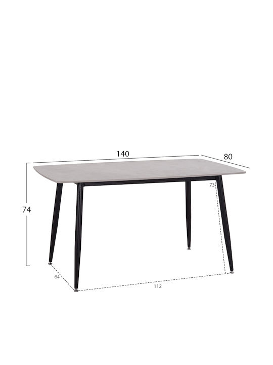 Esszimmermöbel-Set Raven Mit 4 Stücken 140x80cm