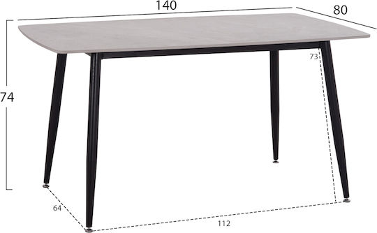 Trapezarie Raven cu 4 Scaune 140x80cm