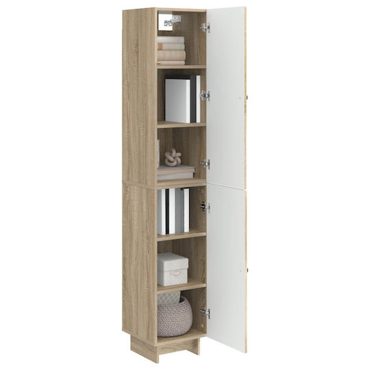 vidaXL Bathroom Floor Column Cabinet L34.5xW33xH90cm Sonoma