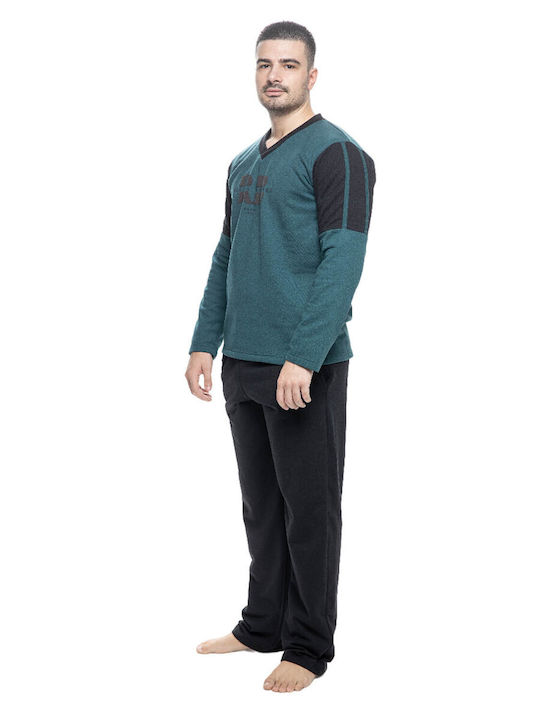 Koyote Men's Winter Pajamas Set Petrol Blue