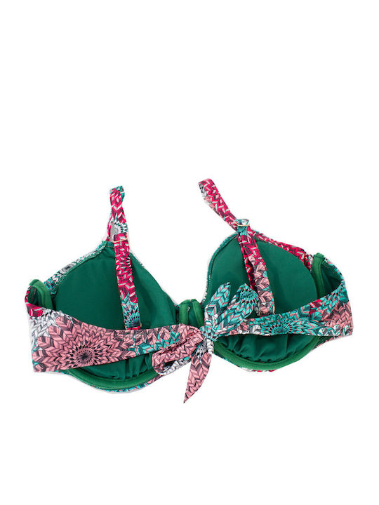 Plus Size Women's Bikini Set Underwire Adjustable Cups Flexfit Green