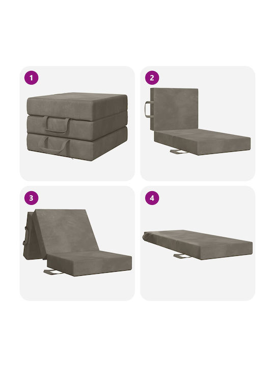 vidaXL Sessel Klappbett Hellgrau 75x67x45cm
