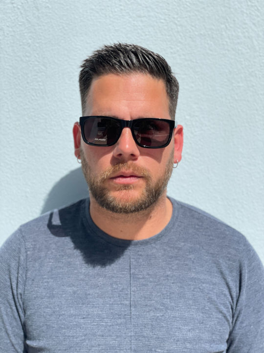 Hoffman Men's Sunglasses with Black Frame and Brown Lens HF8416 C1