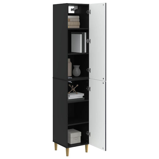 vidaXL Badezimmer-Säulenschrank Boden M33xB34.5xH90cm Schwarze