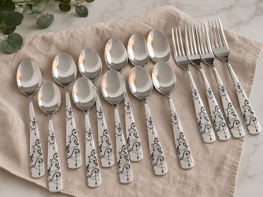 Elegant Vintage Pattern Πολυέλαιος Σετ Μαχαιροπίρουνα 30τμχ