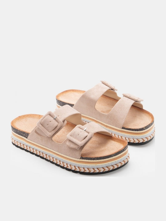 Γυναικεία Σανδάλια Flatforms Μπεζ