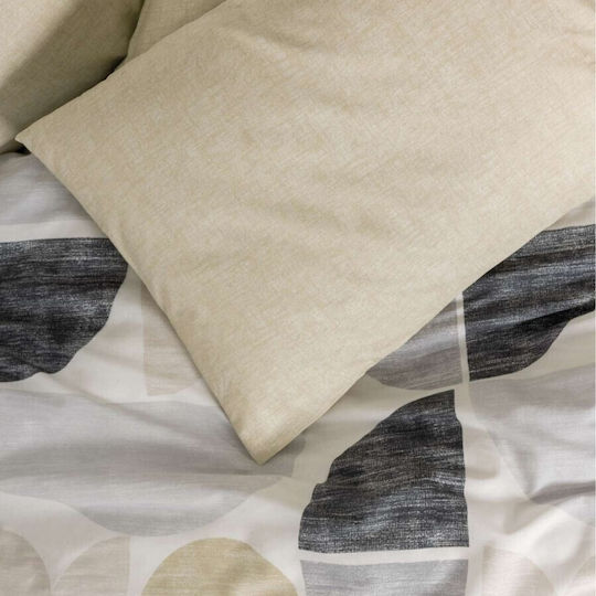 Cottonbox Cotton Duvet Cover Set 200x220cm Double With 2 Pillowcases & 1 Bed Sheet Beige