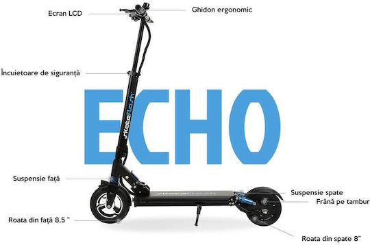 Skateflash Ηλεκτρικό Πατίνι με 20km/h Max Ταχύτητα σε Μαύρο Χρώμα