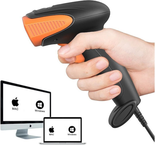 Connection Cmos Sensor 500 Scans S Arm Scanner Χειρός Ενσύρματο με Δυνατότητα Ανάγνωσης 2D και QR Barcodes