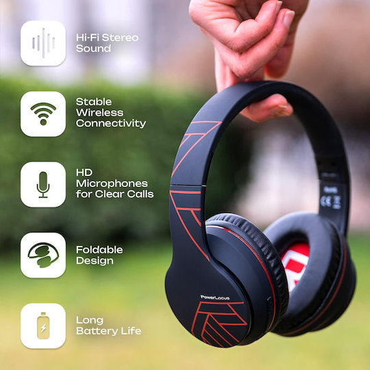 PowerLocus P6 Безжични / Жични Over Ear Слушалки с 20 часа Работа Matte coating red