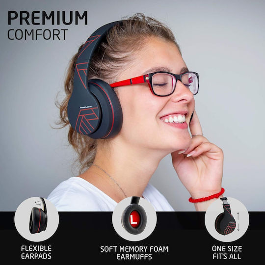 PowerLocus P6 Безжични / Жични Over Ear Слушалки с 20 часа Работа Matte coating red