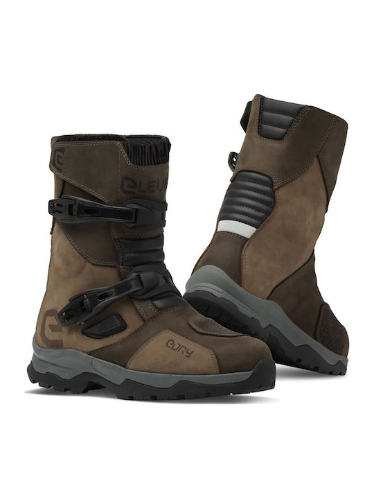 Eleveit X-Land Adv Low Ανδρικές Μπότες Motocross Δερμάτινες Αδιάβροχες Καφέ