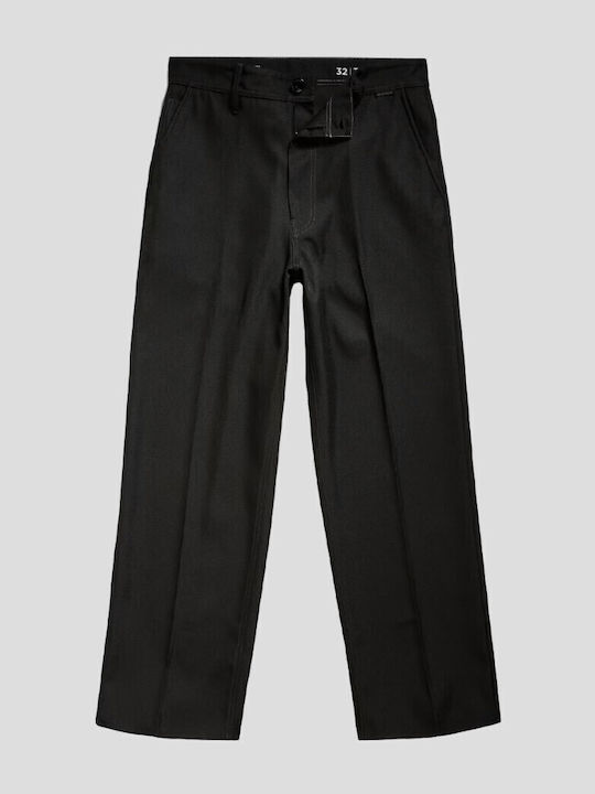 Modson Herrenhosen Chino in Gerader Bein Stil Schwarz