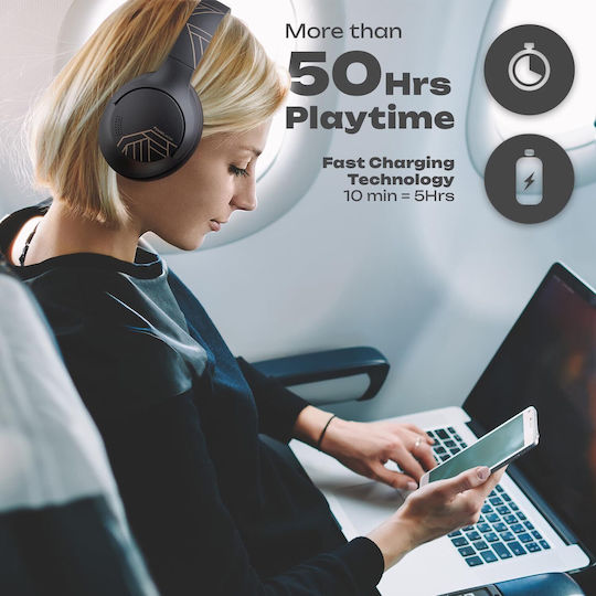 PowerLocus P3 Upgrade Безжични / Жични Over Ear Слушалки с 50 Часа Работа Черни