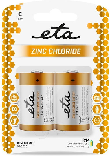ETA Baterii Zinc C 1.5V 2 bucăți