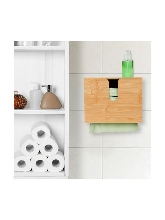 Relaxdays Suport Pentru Prosoape De Hârtie Din Lemn Bej 27x13x21cm 10045315