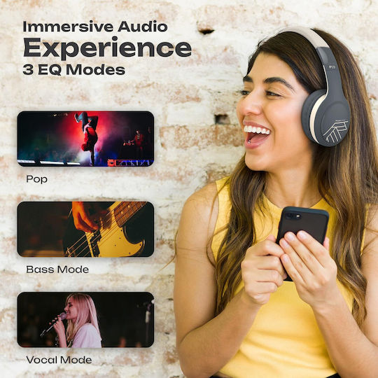 PowerLocus P19 Безжични / Жични Over Ear Слушалки с 60 часа Работа и Бързо Зареждане Asphalt Grey