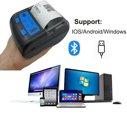 Pos Θερμικός Εκτυπωτής Αποδείξεων Φορητός Bluetooth / USB