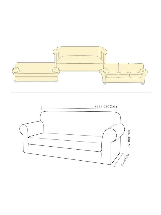 Elastische Abdeckung Für Vier-Sitzer-Sofa Beige