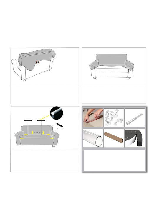 Elastische Abdeckung Für Vier-Sitzer-Sofa Beige