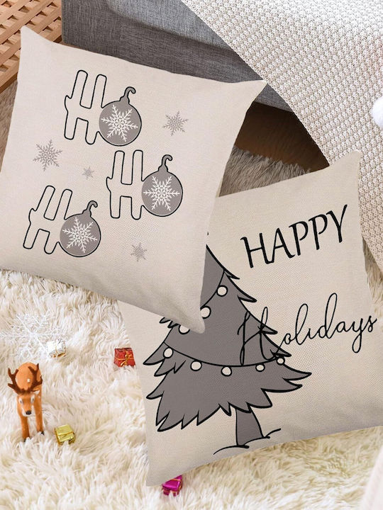 Weihnachtsdekorative Kissenbezüge Set 4 Stück 45x45 cm