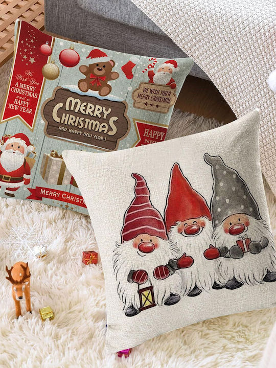 Set 4 Bucăți Față De Pernă Decorativă De Crăciun 50x50 Cm