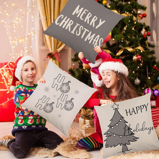 Weihnachtsdekorative Kissenbezüge Set 4 Stück 40x40 cm