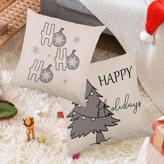 Weihnachtsdekorative Kissenbezüge Set 4 Stück 40x40 cm