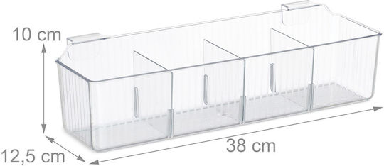 Relaxdays Cosmetics Organizer with Dividers Transparent 38x12.5x10cm