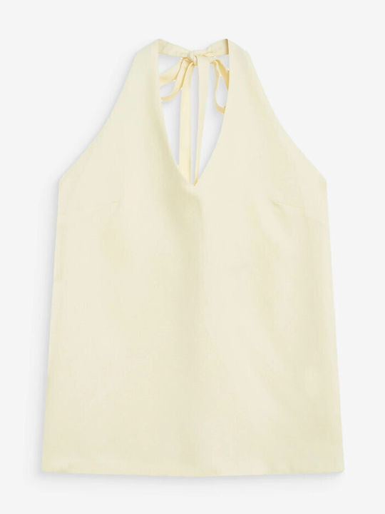 Women's Summer Linen Sleeveless Blouse Yellow