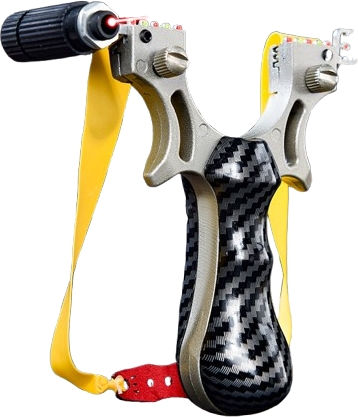 Professional Slingshot 3 Bands Depox Carbon Imitation Handle 12 Cm