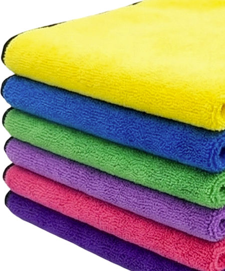 Avizar Pack 6 Car Cleaning Cloths Ultra Absorbent Lint-free Multicolor
