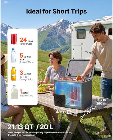 Vevor Преносим Хладилник 20л 12V / 24V