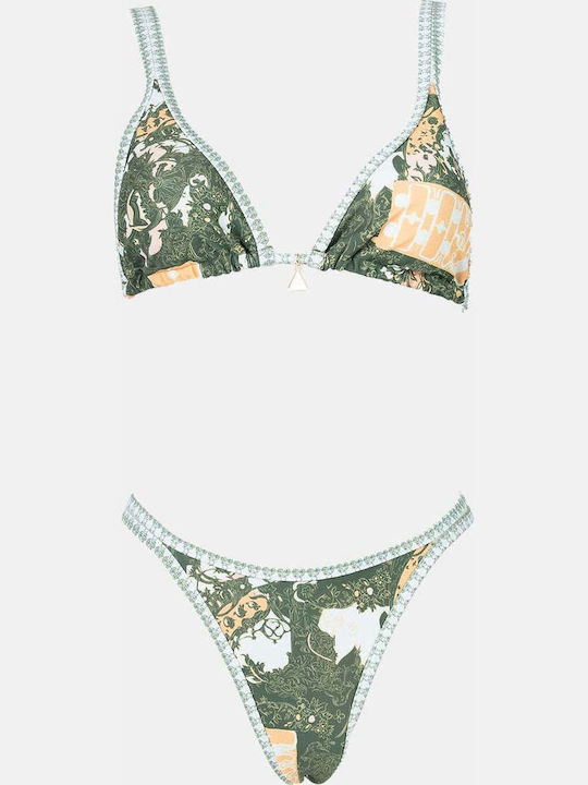 Set Bikini Triunghi Push Up Kaki