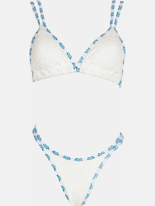 Set Bikini 3 Τεμαχίων Τριγωνάκι Ασπρο