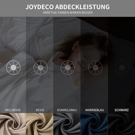 Joydeco Σετ Κουρτίνες Συσκότισης με Τρουκς Brown 140x260εκ.